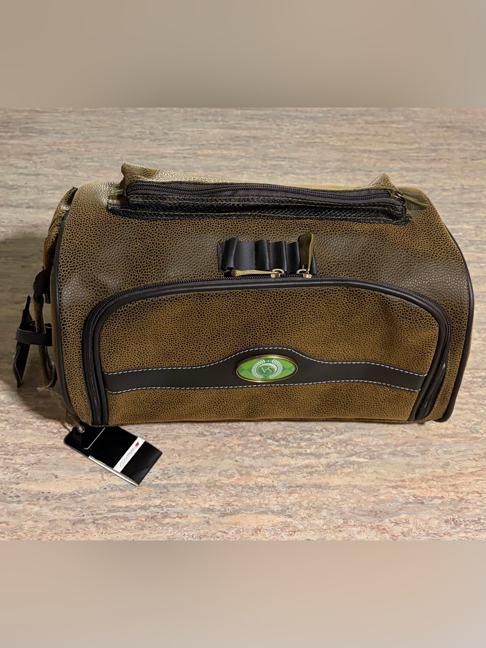 NWT Sovrano Giusti Brown Men's Golf Shoe and Accessory Bag